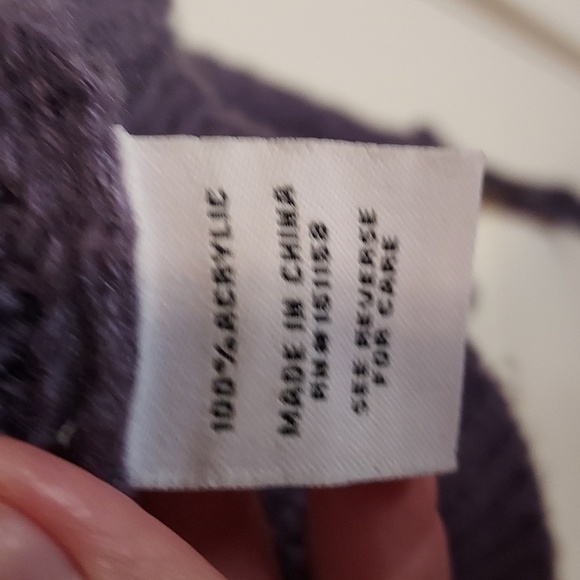 525 America Cable Knit Crop Tie Sleeve Sweater Purple - Picture 11 of 16